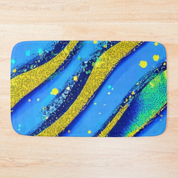 Item preview, Abstract Gold and Blue Waves designed and sold by calibrit.