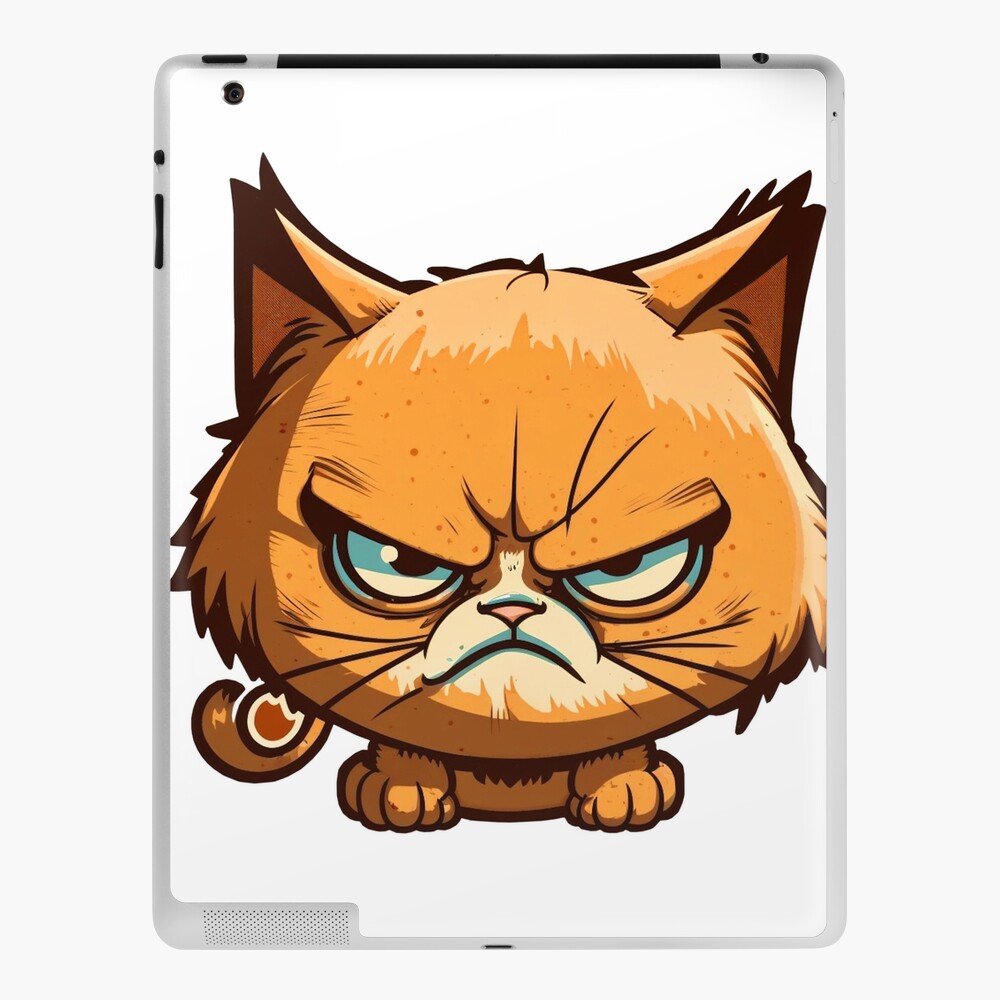 Math Funny Cute Cartoon Angry Cat Face Beautiful Gift Idea Women's