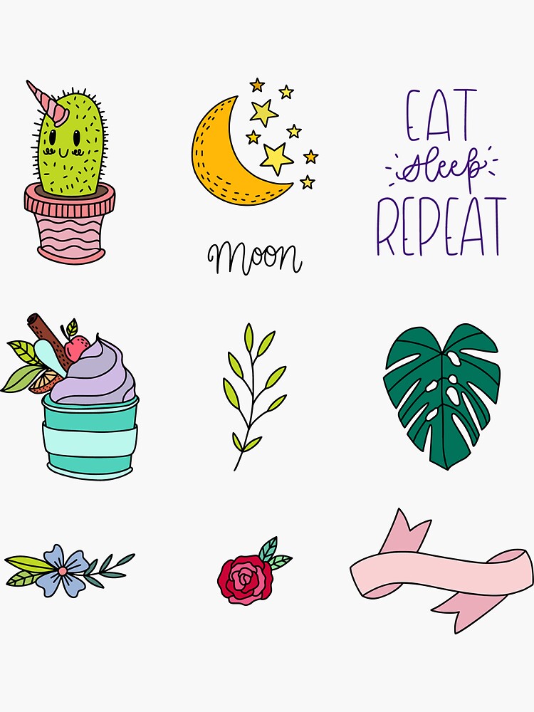 Set of cute stickers. Sticker for Sale by Senpo