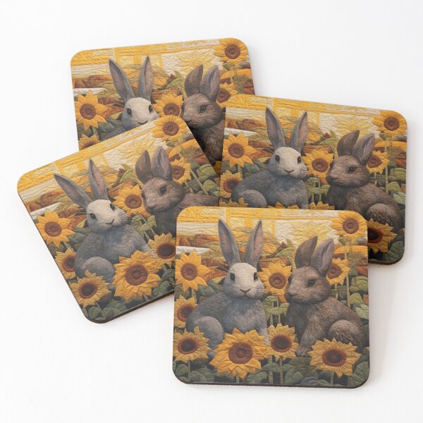 Item preview, Quilted Bunnies in the Sunflower Field designed and sold by bunnyboxdesigns.