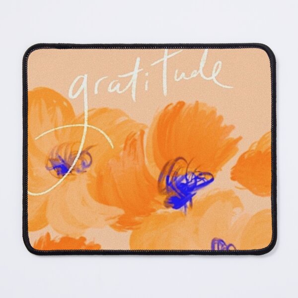 Item preview, peach and orange gratitude beautiful floral art poster manifestation positive poster  designed and sold by Anavrisss.