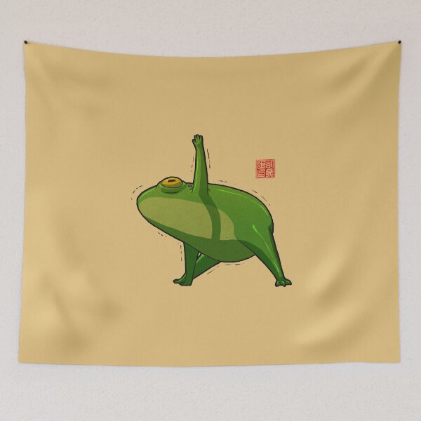 Item preview, Yoga Frog Triangle Pose designed and sold by DingHuArt.