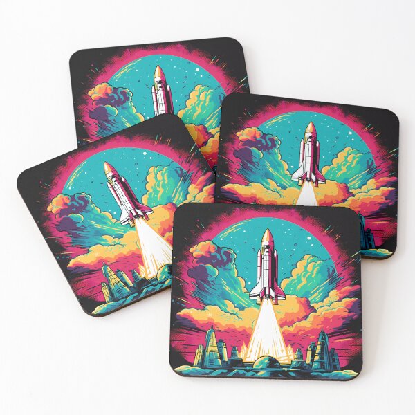 Item preview, Vibrant Retro 80s Rocket Launch, Vector Artwork designed and sold by SweetWhiskers.