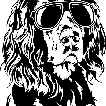 Pegatina con la obra «Divertido perro de caza de gafas de sol