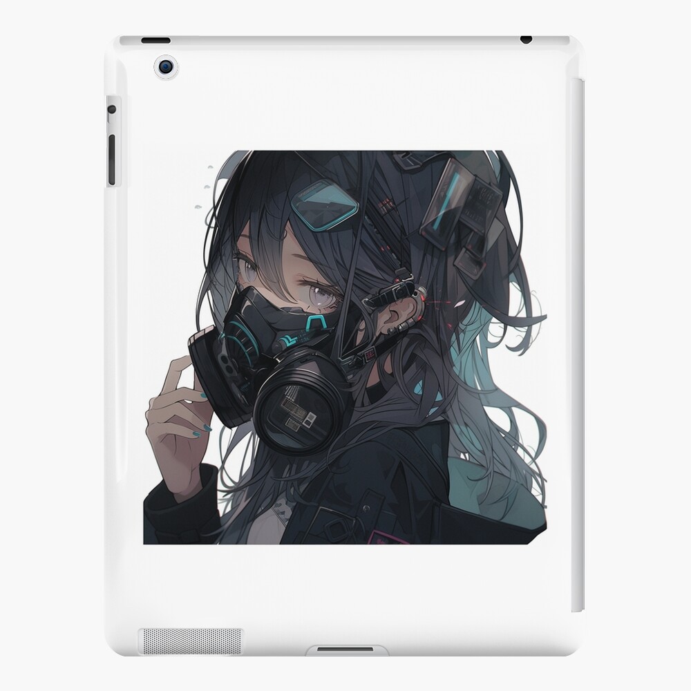 apocalyptic anime girl gas mask cyberpunk