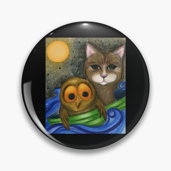 Item preview, a cat and an owl                 designed and sold by Madrigaller.