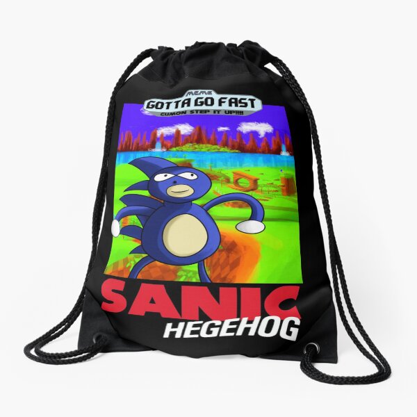 Sanic the Hegehog the Boxart Drawstring Bag