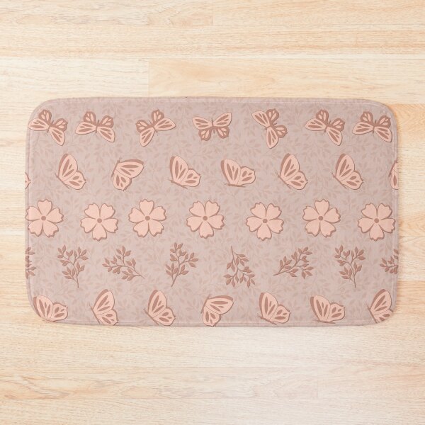 Item preview, Rows of Leaves, Flowers and Butterflies on Light Textured Background designed and sold by ImpalaMoon.