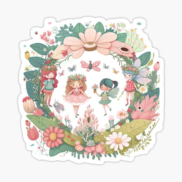 Item preview, Magical Garden with whimsical Fairies and flowers designed and sold by iDezine GD.