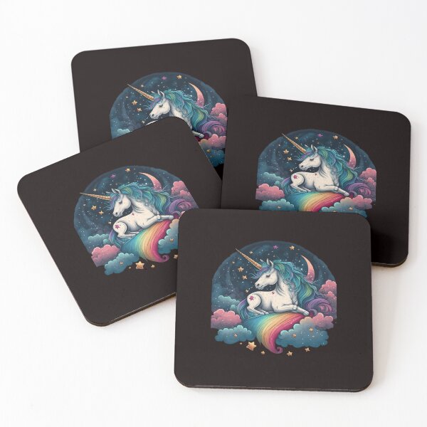 Artikelvorschau, Magical Unicorn Flying Through Fluffy Clouds entworfen und verkauft von iDezine GD.