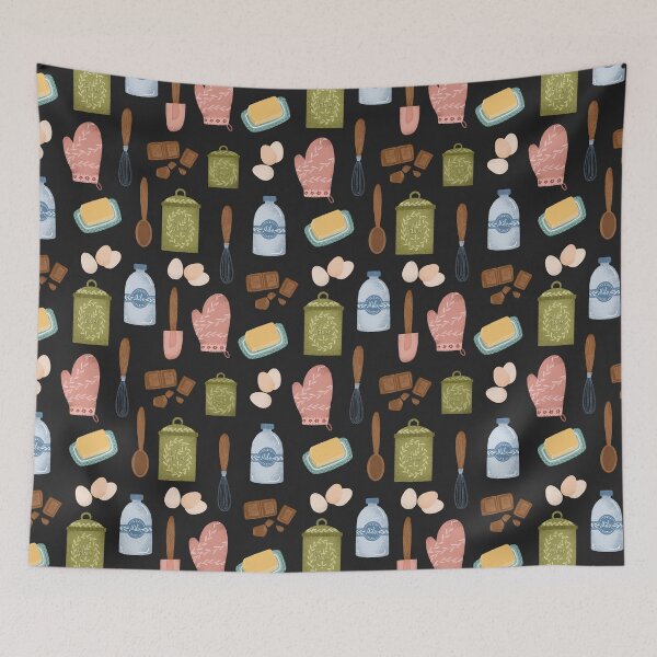 Item preview, Baking ingredients pattern designed and sold by pinkyfish1010.