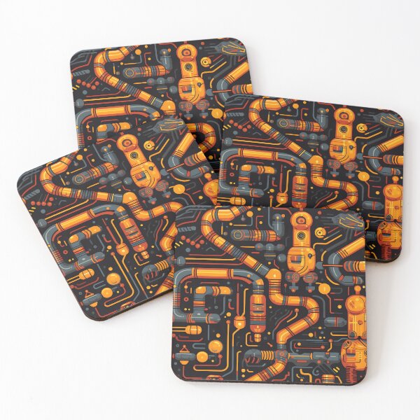Item preview, Mechanical Pipeline (Gray/Orange) - Seamless designed and sold by GalacticLabs.