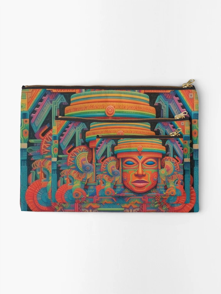 Thumbnail 2 of 4, Zipper Pouch, Abstract Aztec Patterns designed and sold by Desfix.