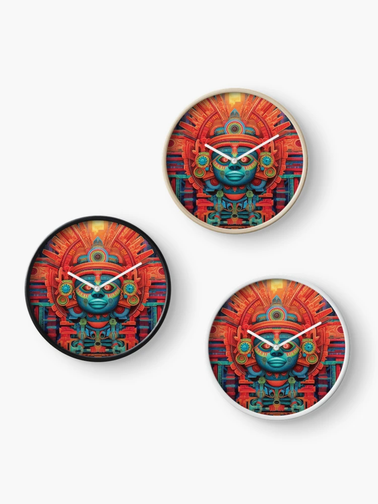Thumbnail 3 of 4, Clock, Abstract Aztec Patterns designed and sold by Desfix.
