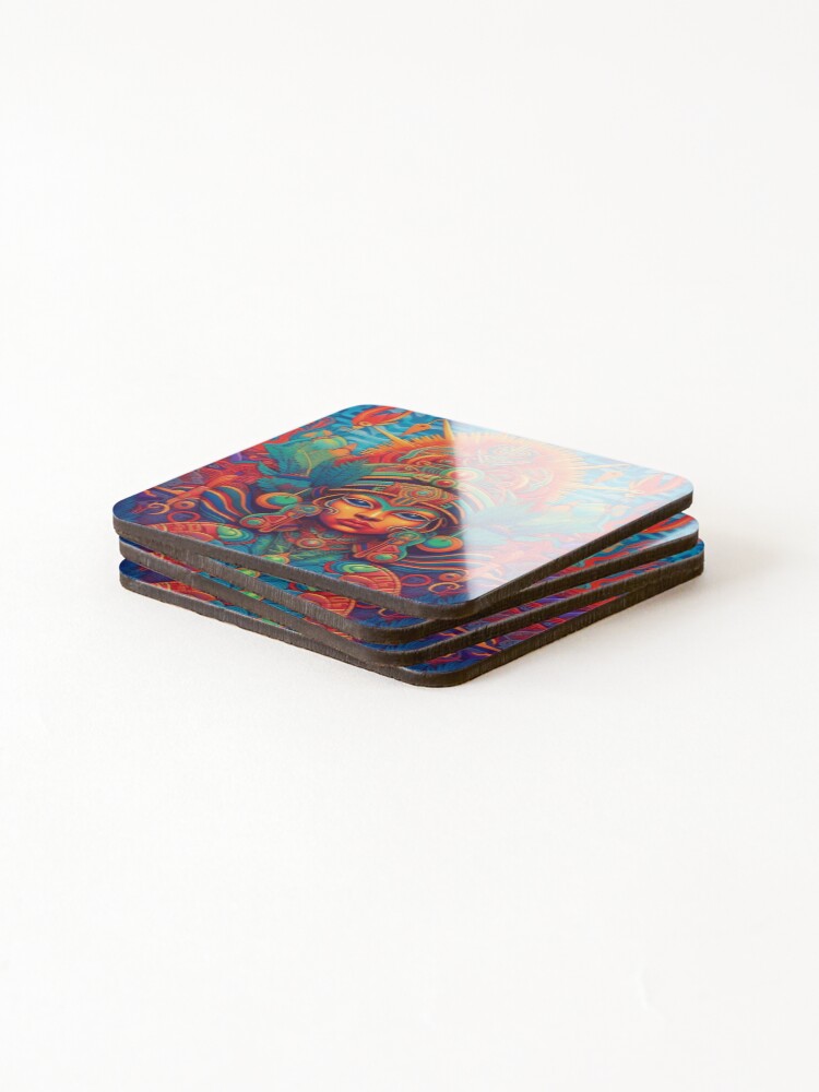 Thumbnail 4 of 5, Coasters (Set of 4), Abstract Aztec Patterns designed and sold by Desfix.