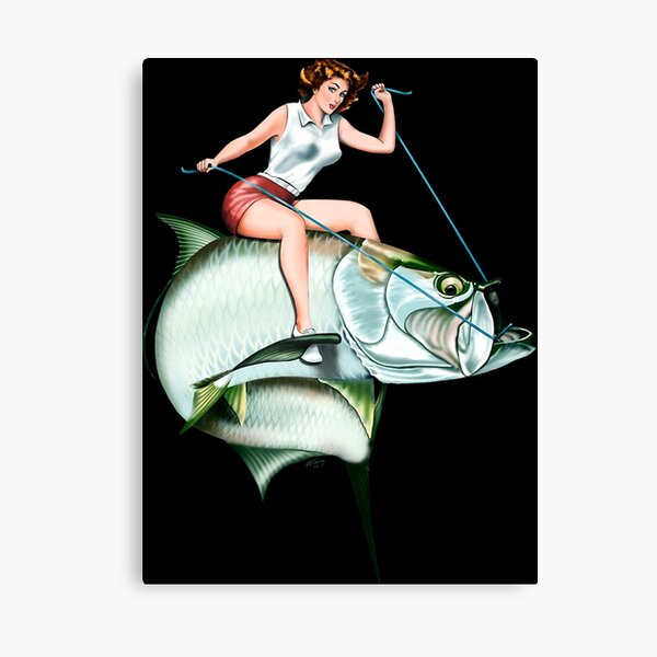Pin Up Girl Riding A Bass Fish Fishing Themed Beer Mug