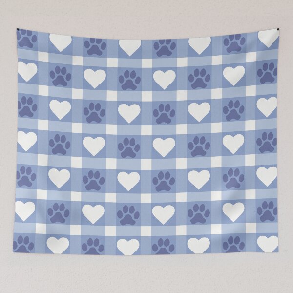 Item preview, Cute Dog Paws and Hearts on Plaid Pattern designed and sold by MoePark.