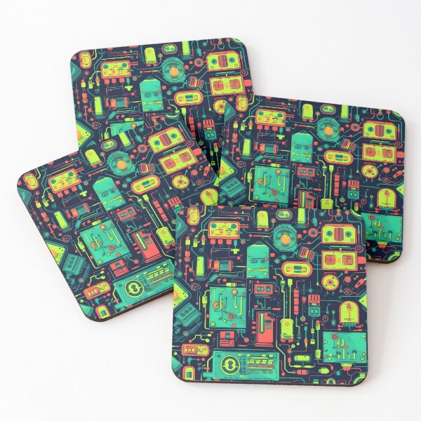 Item preview, Cartoon-Style Electronic Circuitry – Seamless designed and sold by GalacticLabs.