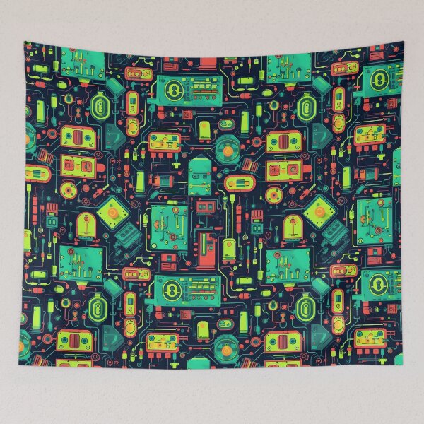 Item preview, Cartoon-Style Electronic Circuitry – Seamless designed and sold by GalacticLabs.