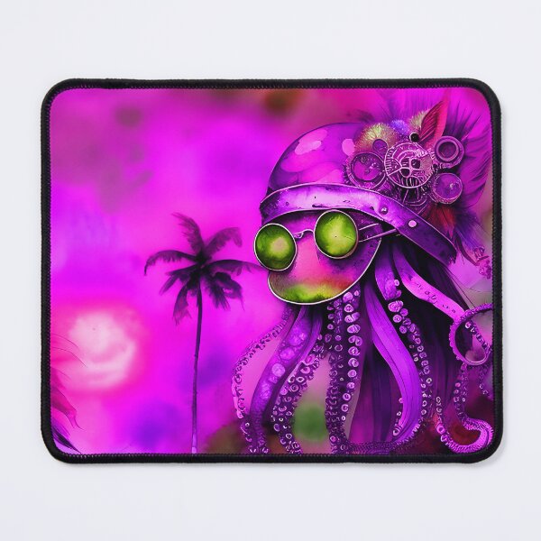 Item preview, Steampunk Octopus Retrofuturism - Lilac and Pink Cephalopod - AI Generated Art 3 of 8 designed and sold by Beachy.