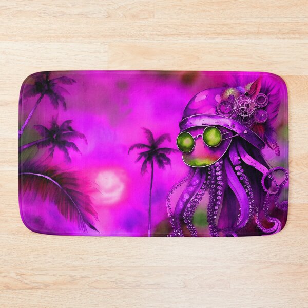 Item preview, Steampunk Octopus Retrofuturism - Lilac and Pink Cephalopod - AI Generated Art 3 of 8 designed and sold by Beachy.