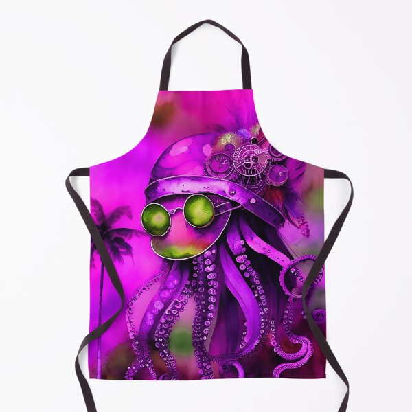 Item preview, Steampunk Octopus Retrofuturism - Lilac and Pink Cephalopod - AI Generated Art 3 of 8 designed and sold by Beachy.