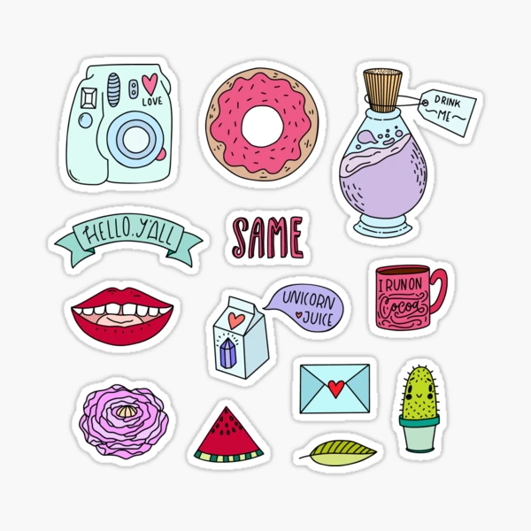 Kawaii cute explosion sticker pack cartoon hand-painted hand