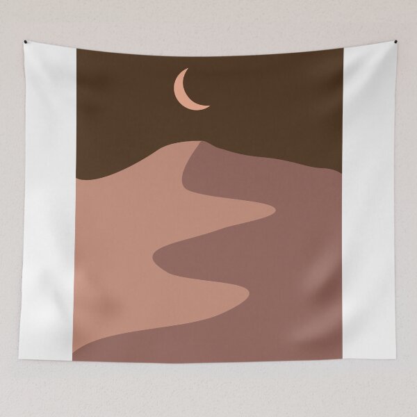 Item preview, Moonlight and Sand Dunes - Desert Landscape - Modern, Minimal, Contemporary Abstract Print - Brown designed and sold by Studio Grafiikka.
