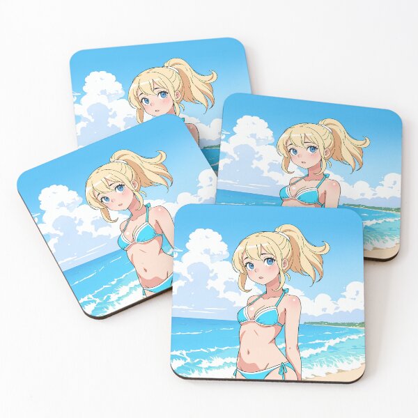 Item preview, Anime girl in blue bikini designed and sold by pinimgart.