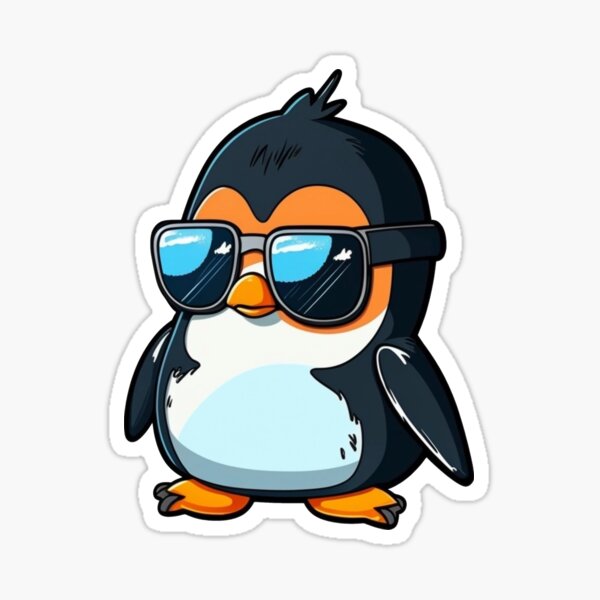 Cute Penguin Wearing Sunglasses Sticker for Sale by ApricusAU