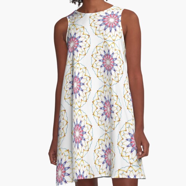 Mandala Patterns Colorful 2 A-Line Dress