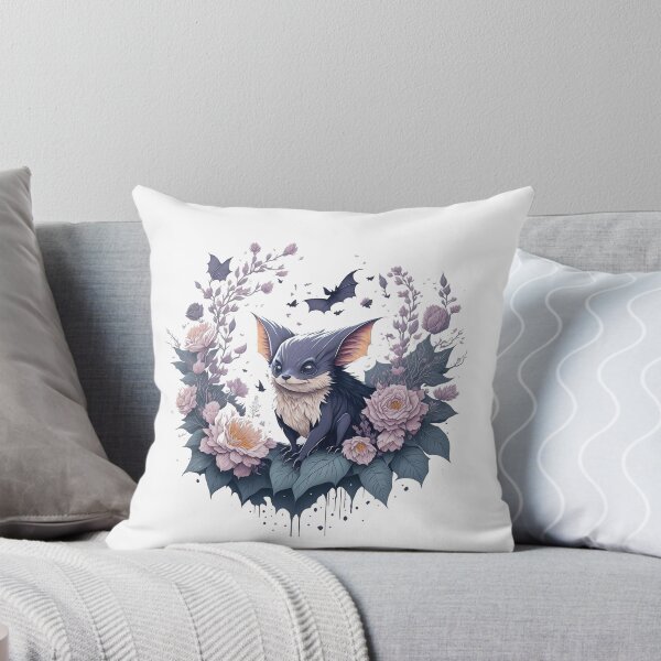 Item preview, Cute Bat fruit Bat in Flower Splash Colorful Watercolor 3D Vector Artwork Flowers and Leaves a high detailed illustration designed and sold by Sashindra Wijayarathna.