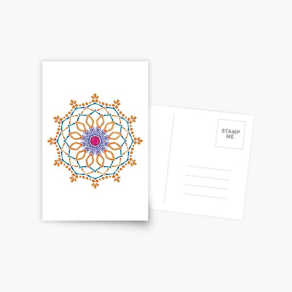 Mandala Patterns Colorful 3 Postcard