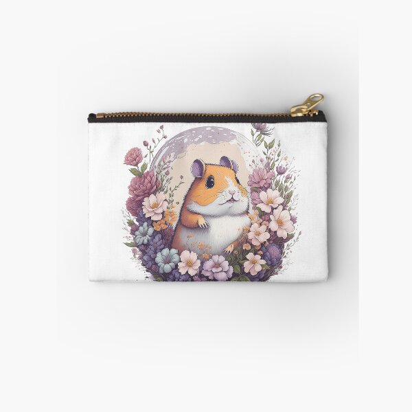 Item preview, Cute Hamster Golden Syrian hamster in Flower Splash Colorful Watercolor 3D Vector Artwork Flowers and Leaves a high detailed illustration designed and sold by Sashindra Wijayarathna.