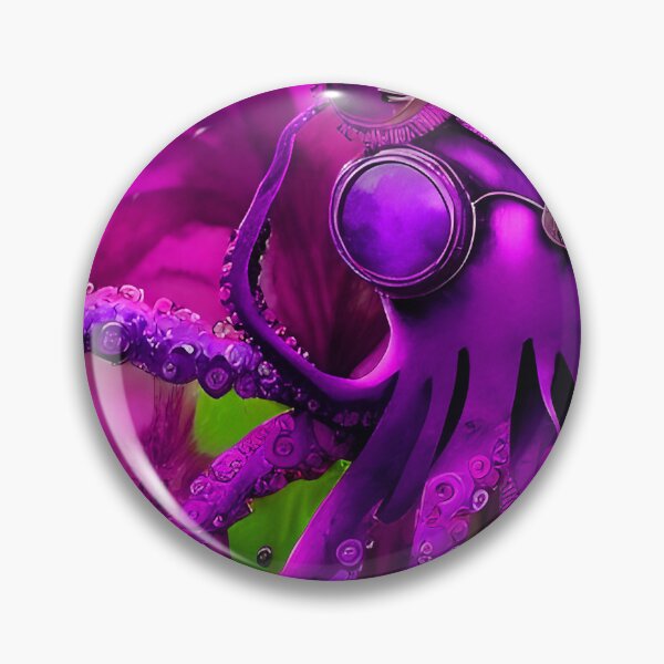 Item preview, Steampunk Octopus Retrofuturism - Lilac and Pink Cephalopod - AI Generated Art 4 of 8 designed and sold by Beachy.