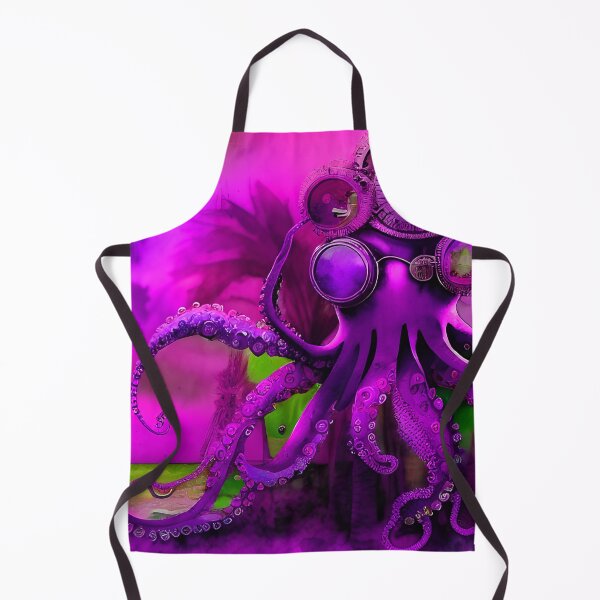 Item preview, Steampunk Octopus Retrofuturism - Lilac and Pink Cephalopod - AI Generated Art 4 of 8 designed and sold by Beachy.