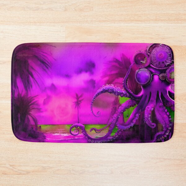 Item preview, Steampunk Octopus Retrofuturism - Lilac and Pink Cephalopod - AI Generated Art 4 of 8 designed and sold by Beachy.