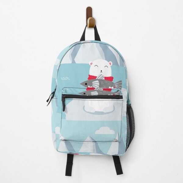 Item preview, Polar bear with red scarf catching fish. designed and sold by Jayjaynaenae.