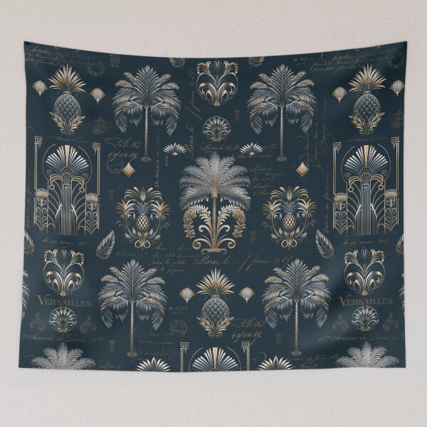 Item preview, Art Deco Ornament Design Navy Blue Gold designed and sold by artsandsoul.