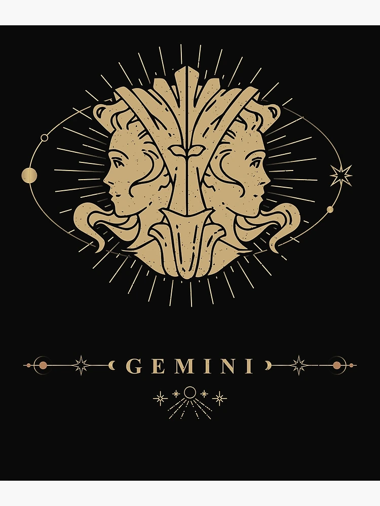 ★あき★ GeminiFourth サインポスター Gemini Zodiac Art | Instant Downloads in Black & White | PNG