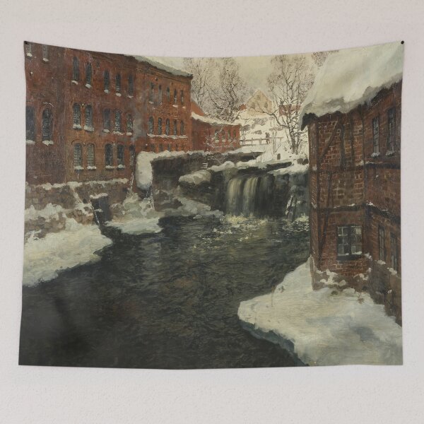Artikelvorschau, Claude Monets Mühlenszene – Monet-Schneegemälde entworfen und verkauft von Tamas Das.
