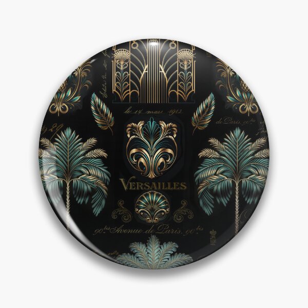 Item preview, Art Deco Palm Tree And Pineapple Ornament Pattern Turquoise Teal Gold designed and sold by artsandsoul.