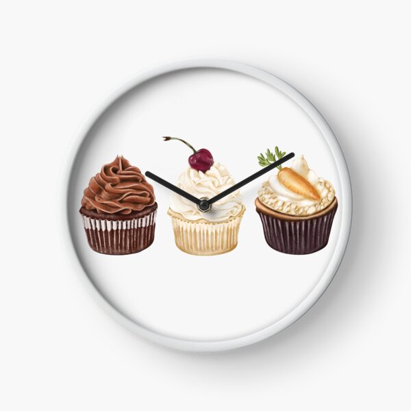 Cupcakes Vintage Pattern Clock