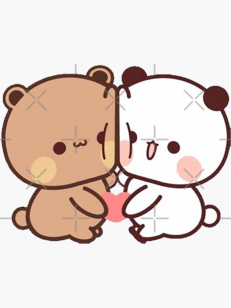 Bubu and Dudu, Cute Bear Couple, Panda Yier, Bubu Brownie Bear Sticker  Poster for Sale by valeriehsin