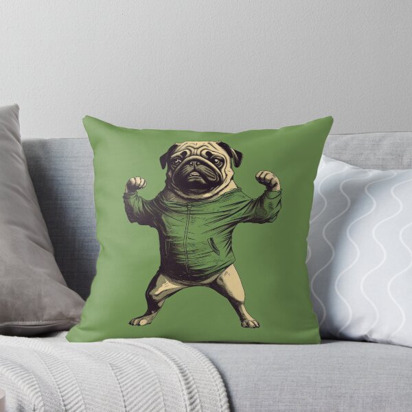 Artikelvorschau, Starker Mops in grüner Jacke, Fitnessstudio, Training, Sport, Leichtathletik entworfen und verkauft von PinkPinkArts.