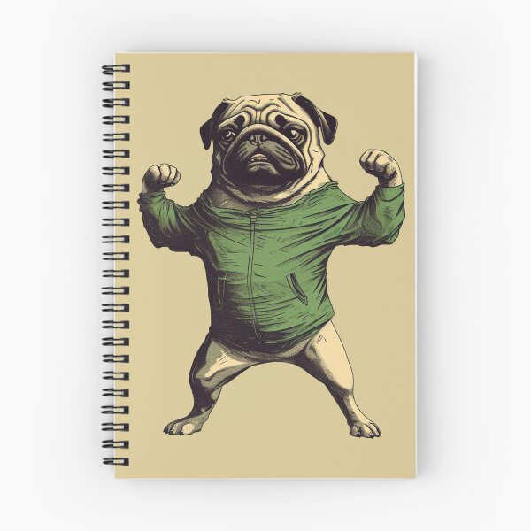 Item preview, Strong Pug Dog in Green Jacket Gym Workout Sports Athletics designed and sold by PinkPinkArts.