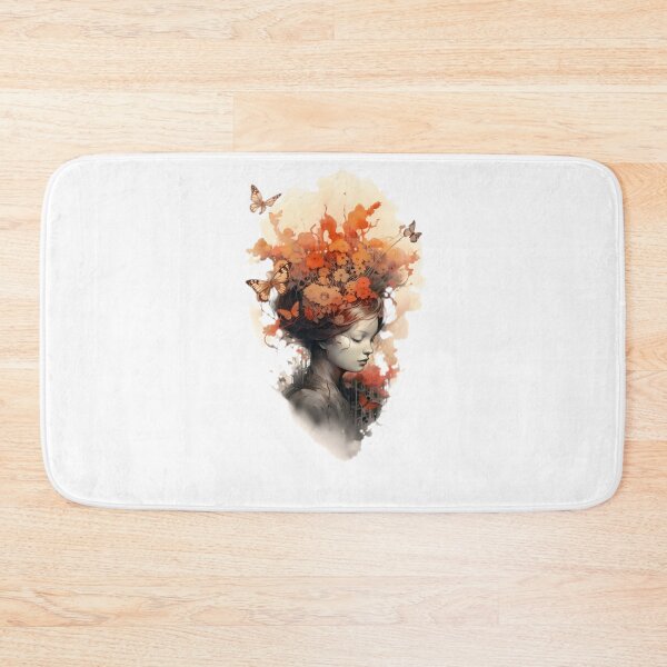 Item preview, woman with flowers and butterflies - Different logo size, position? Email me -  designed and sold by Picture-Art.