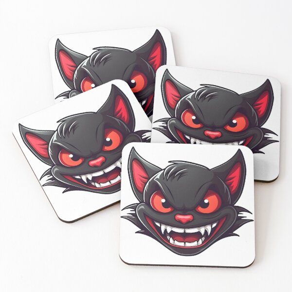 Item preview, Devil cat - Evil cat - Black cat - Red eyes - Sharp fangs - Black fur - Pointy ears designed and sold by StickerForDays.