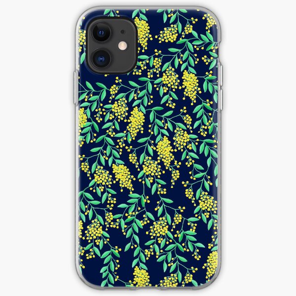 Golden Wattle - Navy iPhone Soft Case