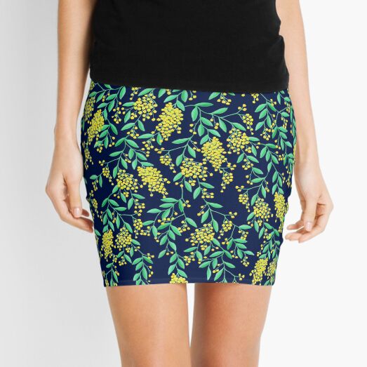 Golden Wattle - Navy Mini Skirt